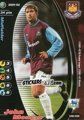 Sticker John Moncur - Football Champions England 2001-2002 - Wizards of The Coast