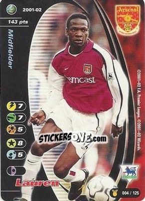Sticker Lauren - Football Champions England 2001-2002 n. u4 - Wizards of The Coast
