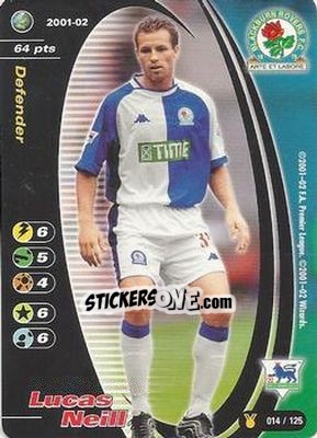 Sticker Lucas Neill - Football Champions England 2001-2002 n. u14 - Wizards of The Coast
