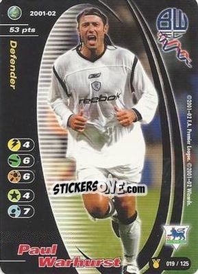 Sticker Paul Warhurst - Football Champions England 2001-2002 - Wizards of The Coast