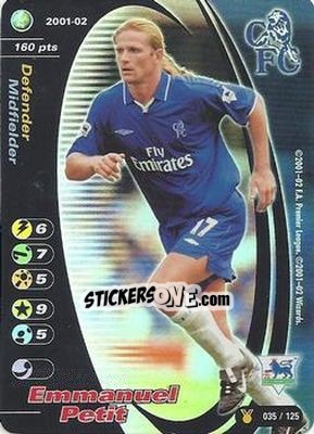 Sticker Emmanuel Petit - Football Champions England 2001-2002 n. u35 - Wizards of The Coast
