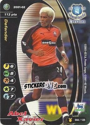 Sticker Abel Xavier - Football Champions England 2001-2002 n. u44 - Wizards of The Coast