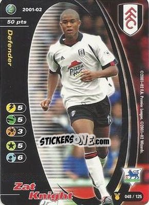 Sticker Zat Knight - Football Champions England 2001-2002 n. u48 - Wizards of The Coast
