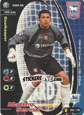 Sticker Matteo Sereni - Football Champions England 2001-2002 - Wizards of The Coast