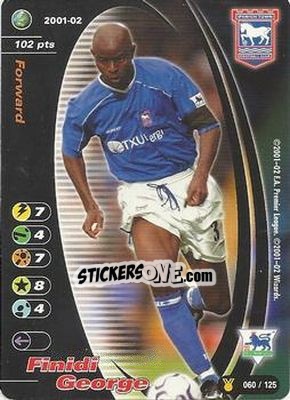 Sticker Finidi George - Football Champions England 2001-2002 n. u60 - Wizards of The Coast