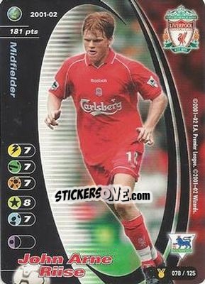 Sticker John Arne Riise - Football Champions England 2001-2002 n. u78 - Wizards of The Coast