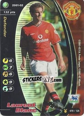 Sticker Laurent Blanc - Football Champions England 2001-2002 n. u79 - Wizards of The Coast