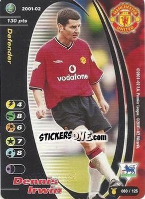 Sticker Dennis Irwin - Football Champions England 2001-2002 - Wizards of The Coast