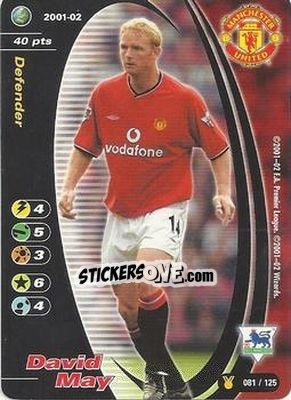 Sticker David May - Football Champions England 2001-2002 n. u81 - Wizards of The Coast