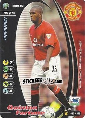 Sticker Quinton Fortune - Football Champions England 2001-2002 - Wizards of The Coast