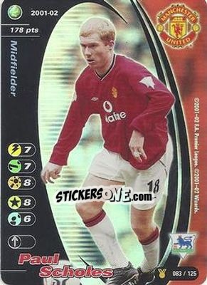 Sticker Paul Scholes - Football Champions England 2001-2002 n. u83 - Wizards of The Coast