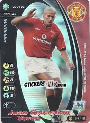 Sticker Juan Sebastian Veron - Football Champions England 2001-2002 n. u84 - Wizards of The Coast