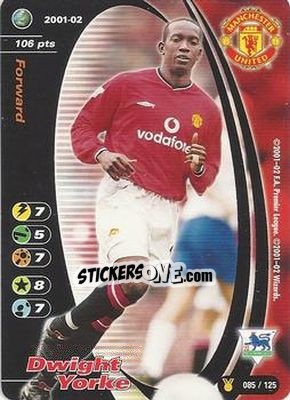 Sticker Dwight Yorke - Football Champions England 2001-2002 n. u85 - Wizards of The Coast