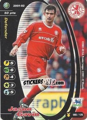 Sticker Jason Gavin - Football Champions England 2001-2002 - Wizards of The Coast