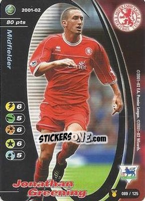 Sticker Jonathan Greening - Football Champions England 2001-2002 - Wizards of The Coast