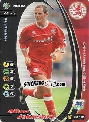 Sticker Allan Johnston - Football Champions England 2001-2002 n. u92 - Wizards of The Coast