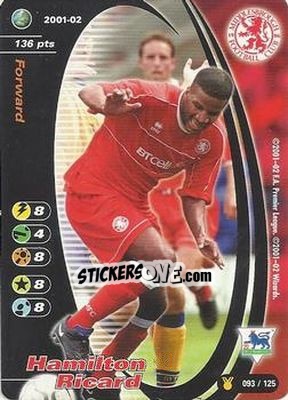 Sticker Hamilton Ricard - Football Champions England 2001-2002 n. u93 - Wizards of The Coast