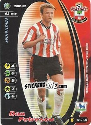 Sticker Dan Petrescu - Football Champions England 2001-2002 n. u104 - Wizards of The Coast