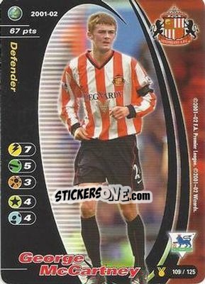 Cromo George McCartney - Football Champions England 2001-2002 n. u109 - Wizards of The Coast