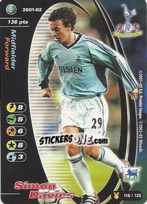 Sticker Simon Davies - Football Champions England 2001-2002 n. u116 - Wizards of The Coast