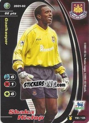 Sticker Shaka Hislop - Football Champions England 2001-2002 n. u118 - Wizards of The Coast
