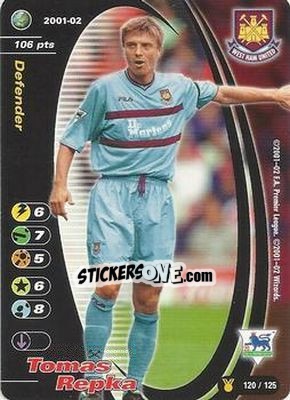 Sticker Tomas Repka - Football Champions England 2001-2002 n. u120 - Wizards of The Coast