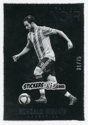 Sticker Gonzalo Higuain - Noir Soccer 2016-2017 n. 1 - Panini