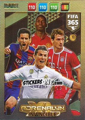 Sticker Invincible - FIFA 365: 2017-2018. Adrenalyn XL n. 1 - Panini