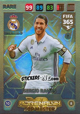 Sticker Sergio Ramos - FIFA 365: 2017-2018. Adrenalyn XL n. 7 - Panini