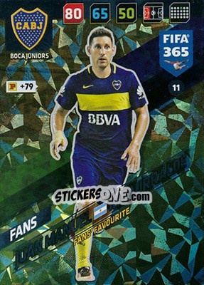 Sticker Juan Manuel Insaurralde - FIFA 365: 2017-2018. Adrenalyn XL n. 11 - Panini