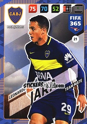 Sticker Leonardo Jara - FIFA 365: 2017-2018. Adrenalyn XL n. 21 - Panini