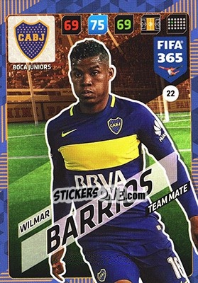 Sticker Wilmar Barrios - FIFA 365: 2017-2018. Adrenalyn XL n. 22 - Panini