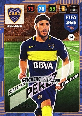 Sticker Sebastián Pérez - FIFA 365: 2017-2018. Adrenalyn XL n. 24 - Panini