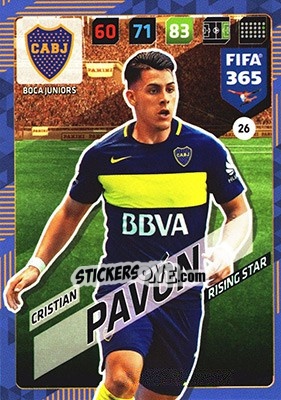 Sticker Cristian Pavón - FIFA 365: 2017-2018. Adrenalyn XL n. 26 - Panini