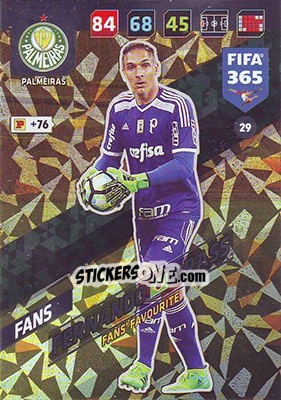 Sticker Fernando Prass - FIFA 365: 2017-2018. Adrenalyn XL n. 29 - Panini