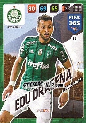 Sticker Edu Dracena - FIFA 365: 2017-2018. Adrenalyn XL n. 35 - Panini