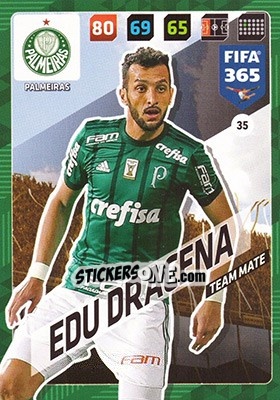 Figurina Edu Dracena - FIFA 365: 2017-2018. Adrenalyn XL - Panini