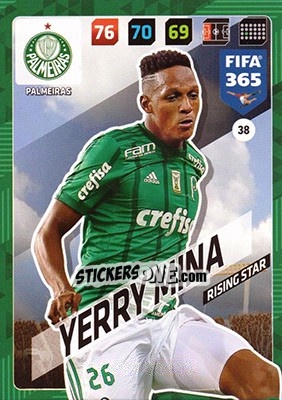 Sticker Yerry Mina - FIFA 365: 2017-2018. Adrenalyn XL n. 38 - Panini