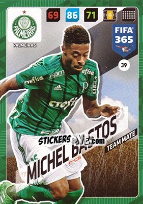 Sticker Michel Bastos - FIFA 365: 2017-2018. Adrenalyn XL n. 39 - Panini