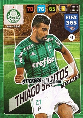 Sticker Thiago Santos - FIFA 365: 2017-2018. Adrenalyn XL n. 41 - Panini