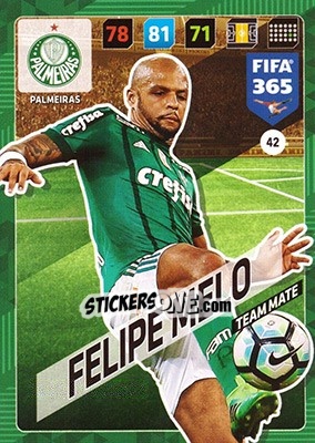 Sticker Felipe Melo - FIFA 365: 2017-2018. Adrenalyn XL - Panini