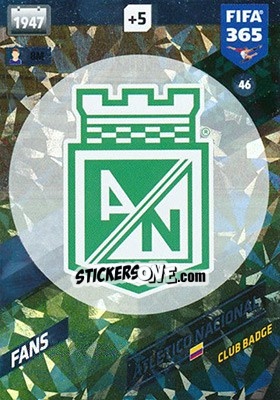 Sticker Club Badge - FIFA 365: 2017-2018. Adrenalyn XL n. 46 - Panini