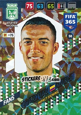 Sticker Christian Mafla - FIFA 365: 2017-2018. Adrenalyn XL n. 50 - Panini