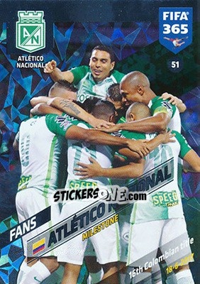 Sticker Atlético Nacional - FIFA 365: 2017-2018. Adrenalyn XL n. 51 - Panini