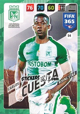 Sticker Carlos Cuesta - FIFA 365: 2017-2018. Adrenalyn XL n. 54 - Panini