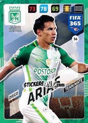 Figurina Diego Arias - FIFA 365: 2017-2018. Adrenalyn XL - Panini