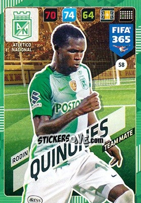 Sticker Rodin Quiñones - FIFA 365: 2017-2018. Adrenalyn XL n. 58 - Panini