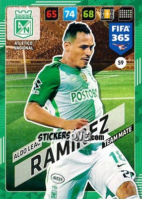Sticker Aldo Leao Ramírez - FIFA 365: 2017-2018. Adrenalyn XL n. 59 - Panini