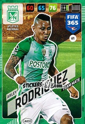 Sticker Arley Rodríguez - FIFA 365: 2017-2018. Adrenalyn XL n. 61 - Panini