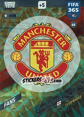 Sticker Club Badge - FIFA 365: 2017-2018. Adrenalyn XL n. 64 - Panini